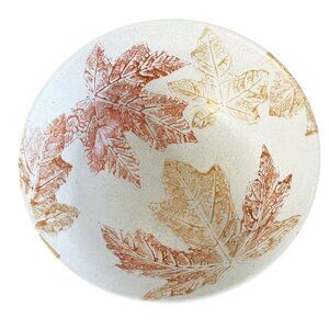 Vintage 1999 Russell Pottery Bowl Hand Painted Fall Leaf Signed Numbered Canada